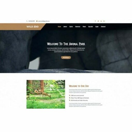 Wild zoo one page html template 640x433.jpg