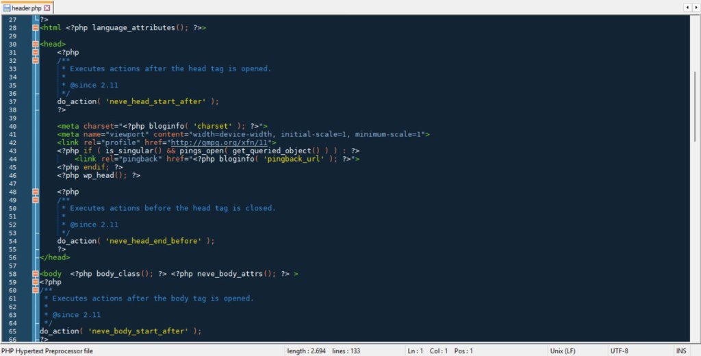 Here's what PHP - the main WordPress backend language - looks like.